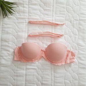 Flirtitude Strapless Push Up Bra Pink (32A)